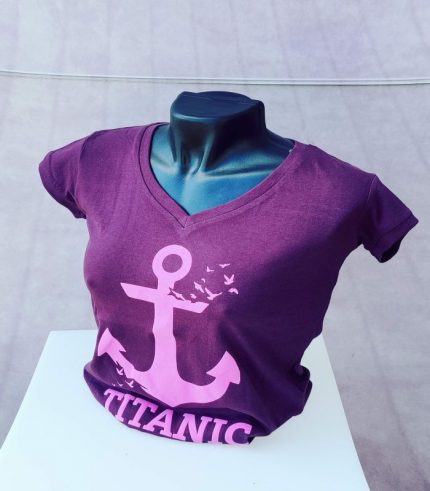 Purple Titanic Ladies T-Shirt Anchor Design